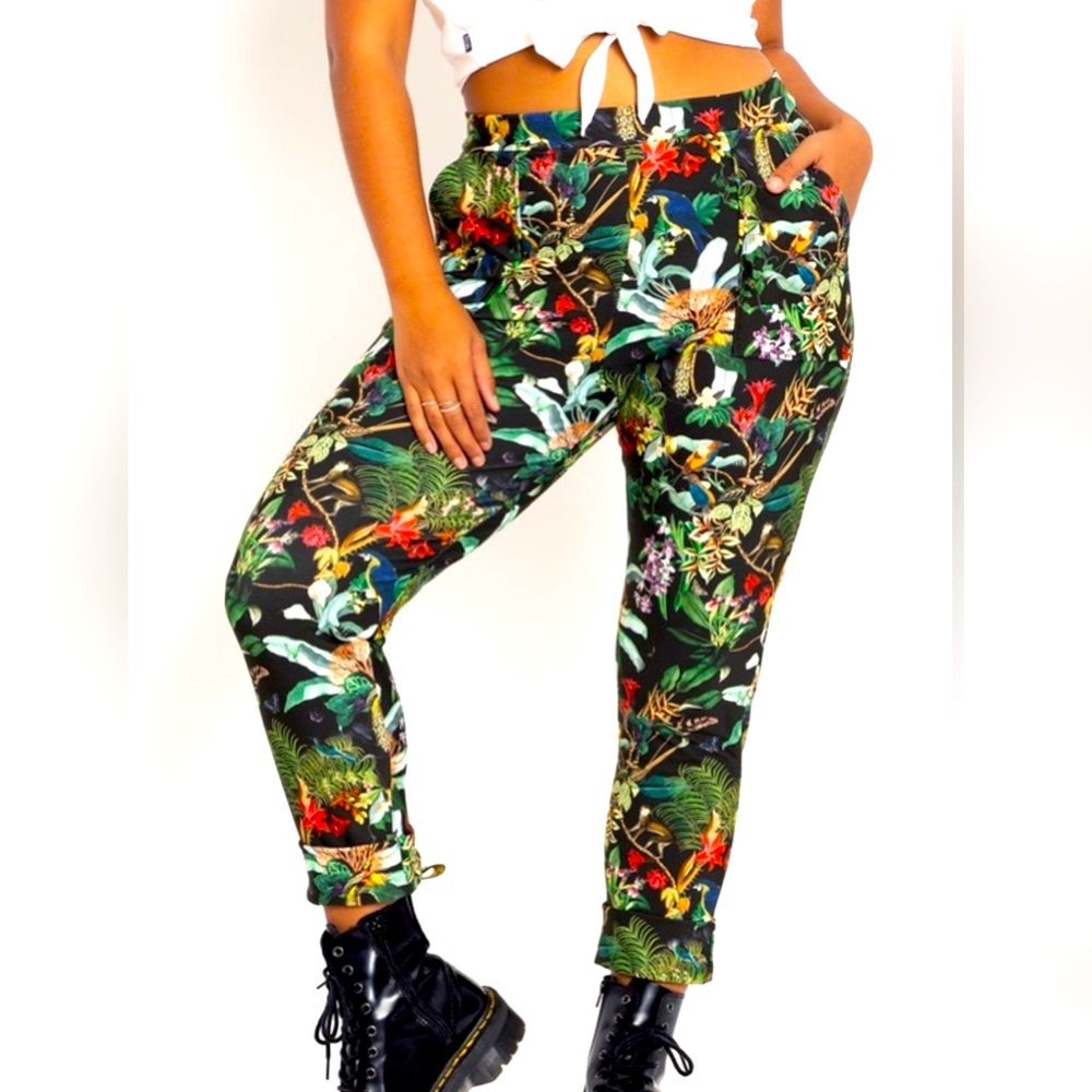 BlackMilk Into The Wild Black Cuffed Pants Size Small